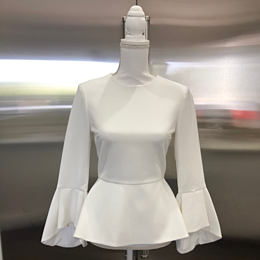 Alice + Olivia Ruby Bell Sleeve Peplum Top (NWOT)